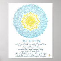 Geometría sagrada de Mandala amarillo azul inspira
