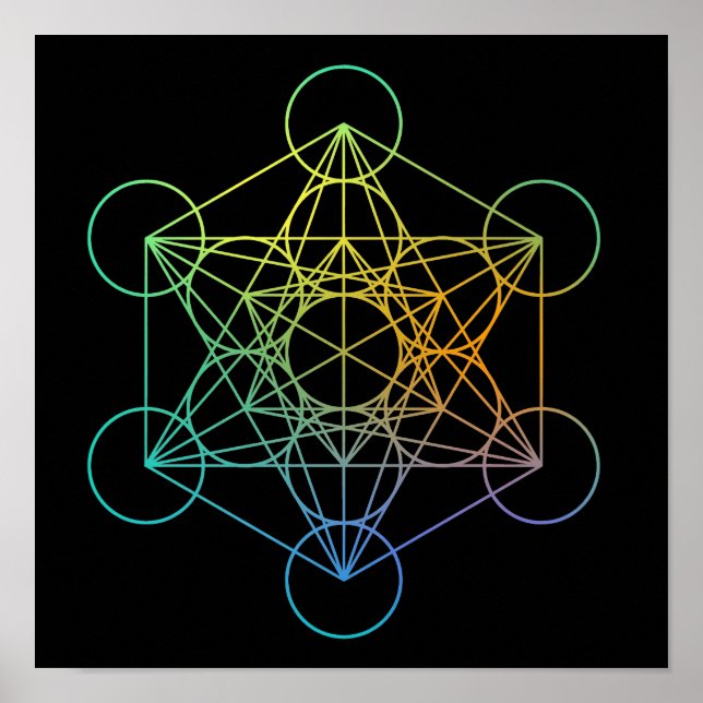 Póster Geometría sagrada del cubo de metatrón (Frente)
