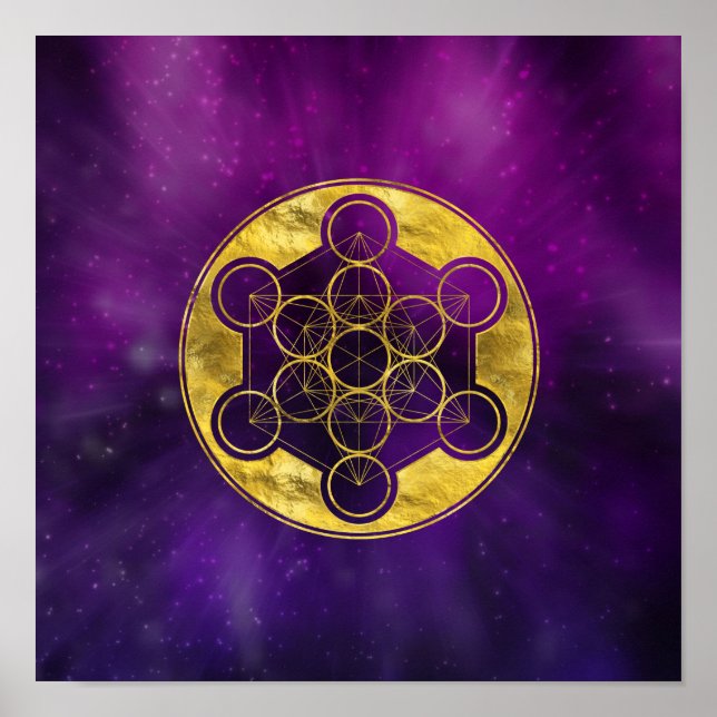 Póster Geometría sagrada del cubo de Metatron (Frente)