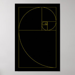 Póster Geometría sagrada espiral de oro