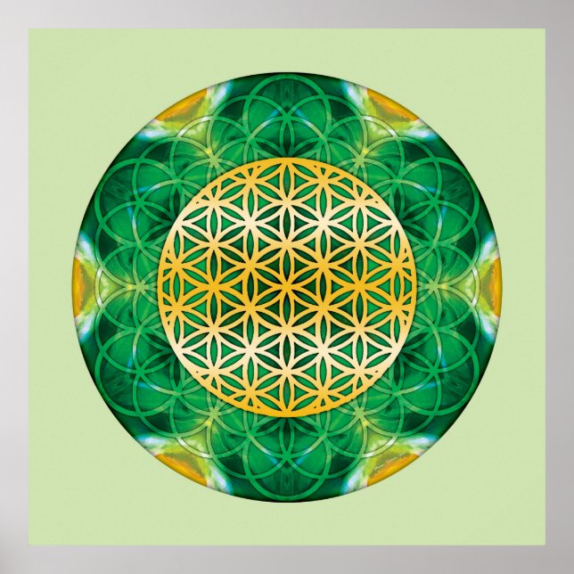 Póster Geometría sagrada Mandala 1 (Frente)