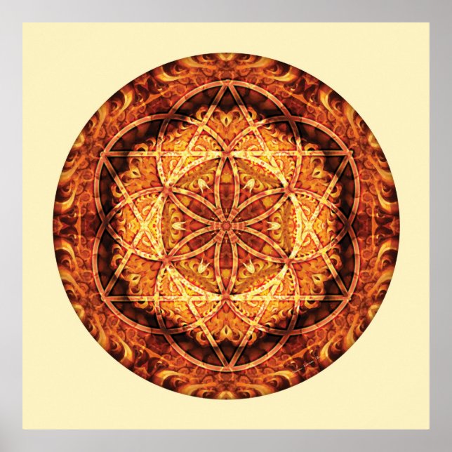 Póster Geometría sagrada Mandala 3 (Frente)