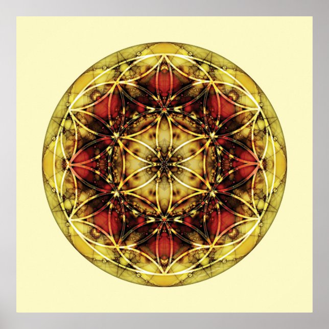 Póster Geometría sagrada Mandala 6 (Frente)