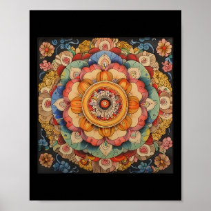 Póster Geometría Sagrada Mandala Tibetano