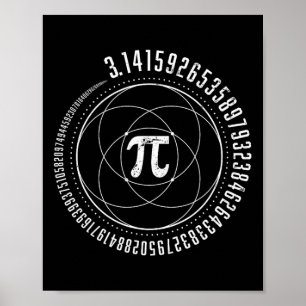 Póster Geometría Sagrada Pi Math Science Stem 3.14 Pi Día