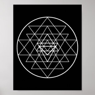 Póster Geometría Sagrada Sri Yantra Meditación Yoga
