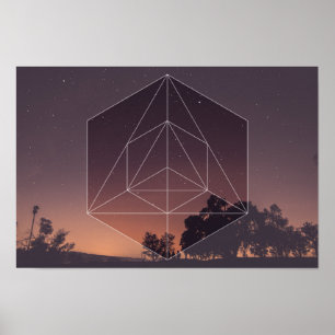 Póster Geometría sagrada vs. el cielo nocturno