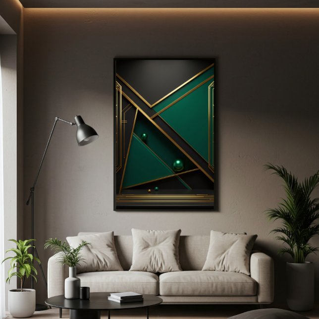 Póster Geometría Verde y Dorada (Subido por el creador)
