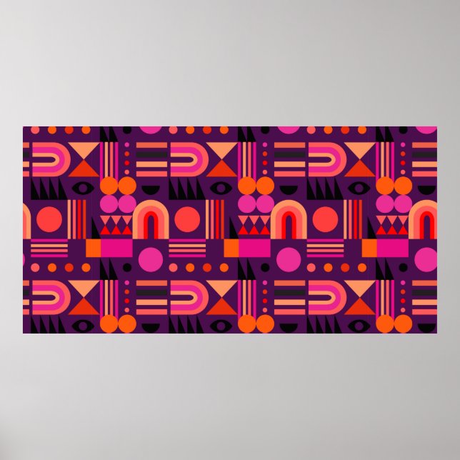 Póster Geometric abstract seamless pattern with shapes of (Frente)