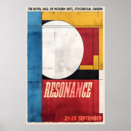 Póster Geometric Art Print Stockholm Exhibition Poster