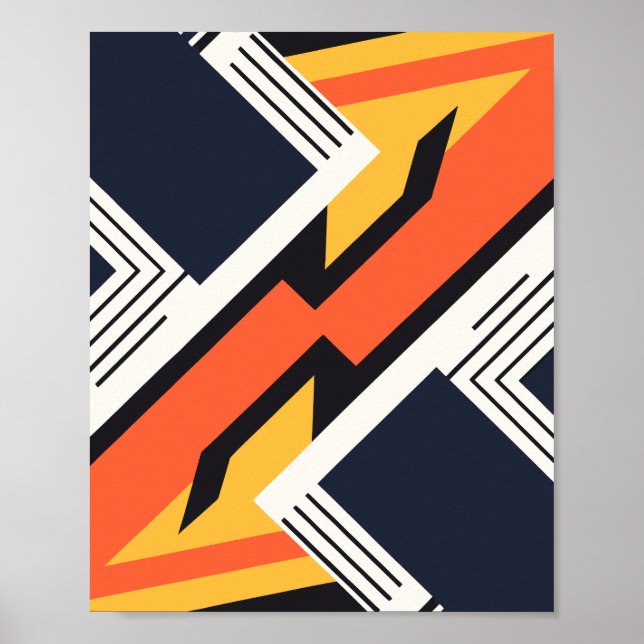 Póster Geometric Art with Bold Contrasting Colors  (Frente)