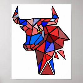 Póster Geometric Bull Shapes
