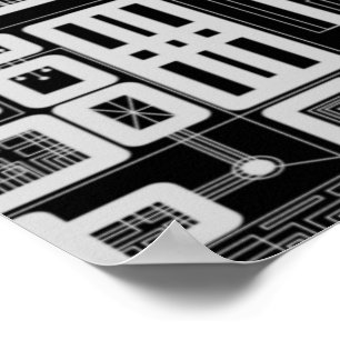 Póster Geometric Circuit Board
