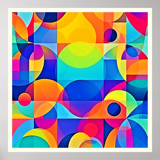 Póster Geometric Color Symphony (Frente)