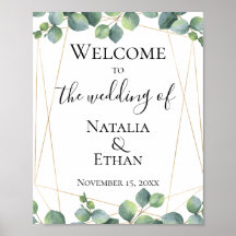 Geometric Eucalyptus Foliage Wedding Welcome