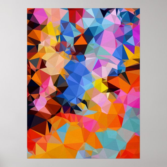 Póster Geometric Fractal Abstract Wall Decor (Frente)