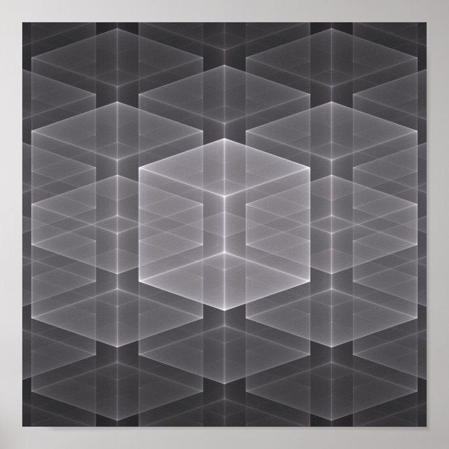 Póster Geometric Fractal Background (Frente)