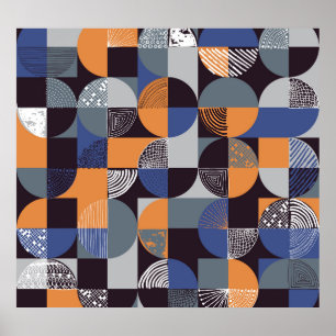 Póster Geometric Handdrew: Doodles Creativos Sin Marea.