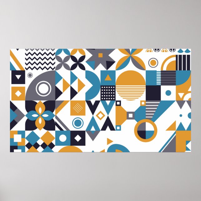 Póster Geometric minimalistic pattern. Abstract designpat (Frente)