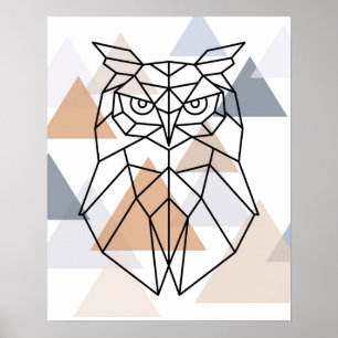 Póster Geometric Owl Design