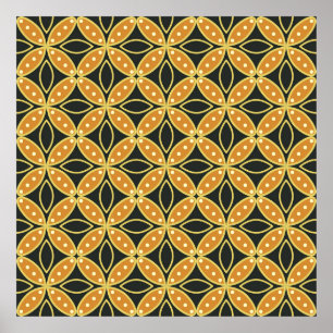 Póster Geometric Seamless pattern background. Batik desig