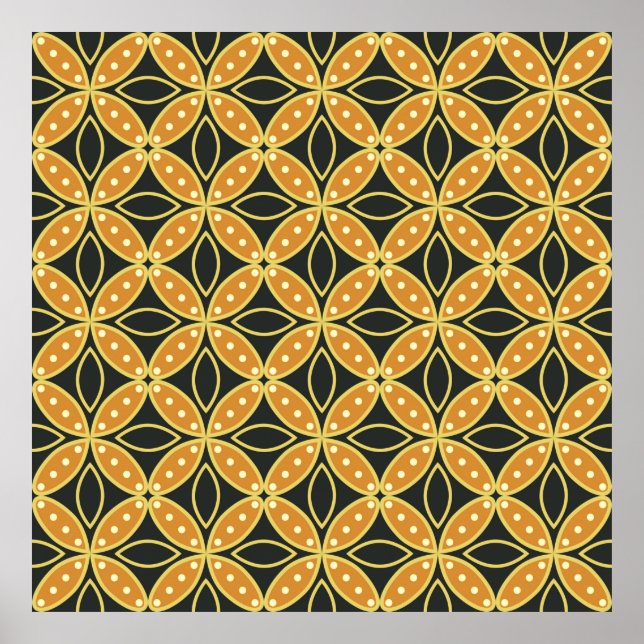 Póster Geometric Seamless pattern background. Batik desig (Frente)