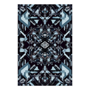 Póster Geometric Tech Grid: Cybernetic Blueprint MK-1207