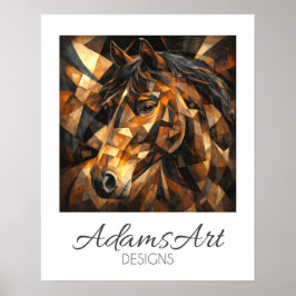 Póster Geometric Wild Horse Abstract Art