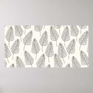 Póster Geométrica de la vendimia natural abstracta floral