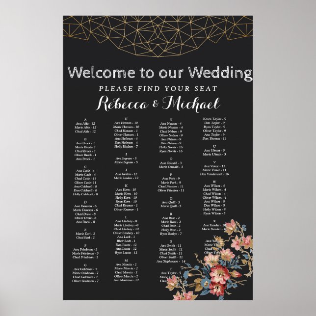 Póster Geométrica de oro (Frente)