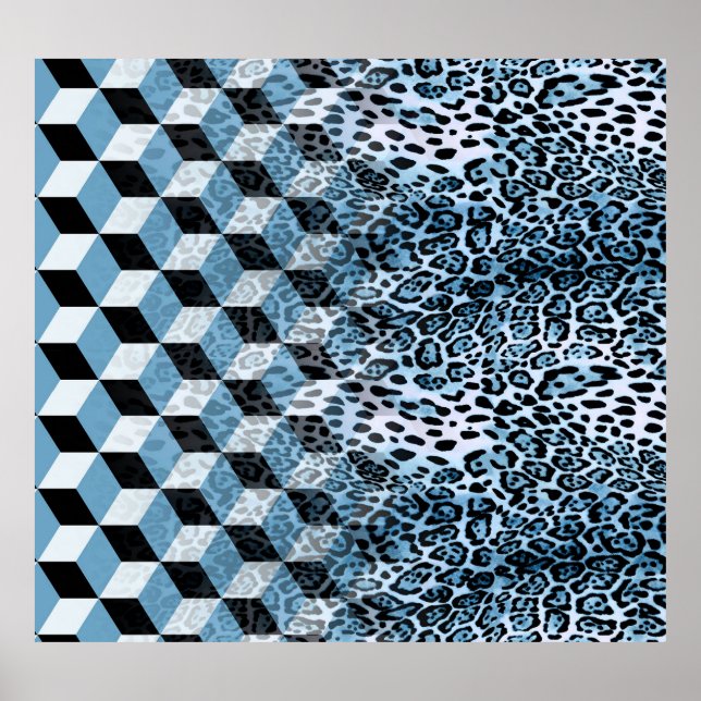 Póster Geométrica Leopard, Diseño de Piel Animal. (Frente)