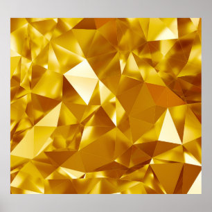 Póster Geométrico 3D: Diseño de fondo metálico