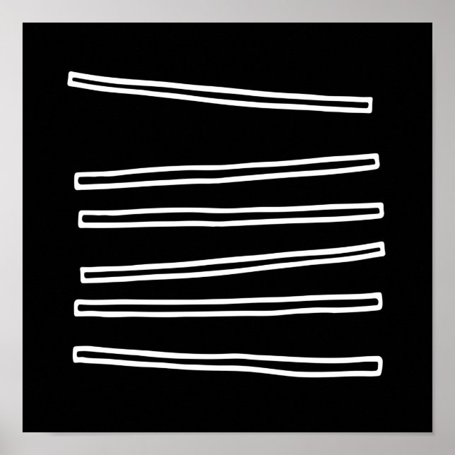 Póster Geométrico abstracto blanco y negro minimalista nó (Frente)