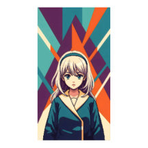 geométrico abstracto del chica de anime retro mini