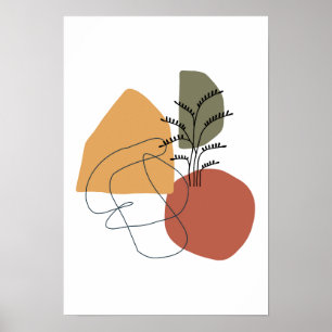 Póster Geométrico, abstracto, mínimo, moderno, pastel, Po