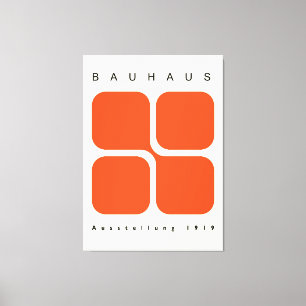 Póster Geométrico Bauhaus Naranja Impresión Retro