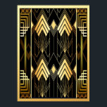 Póster Geométrico de estilo Art Deco<br><div class="desc">Creé este Poster de estilo geométrico Art Deco usando plantillas de patrones comerciales. En negro y oro representa el Art Deco. Esta co-poster debería ser enmarcada y colgada en una pared de su casa. Por favor,  vea el menú lateral para ver los tamaños.</div>