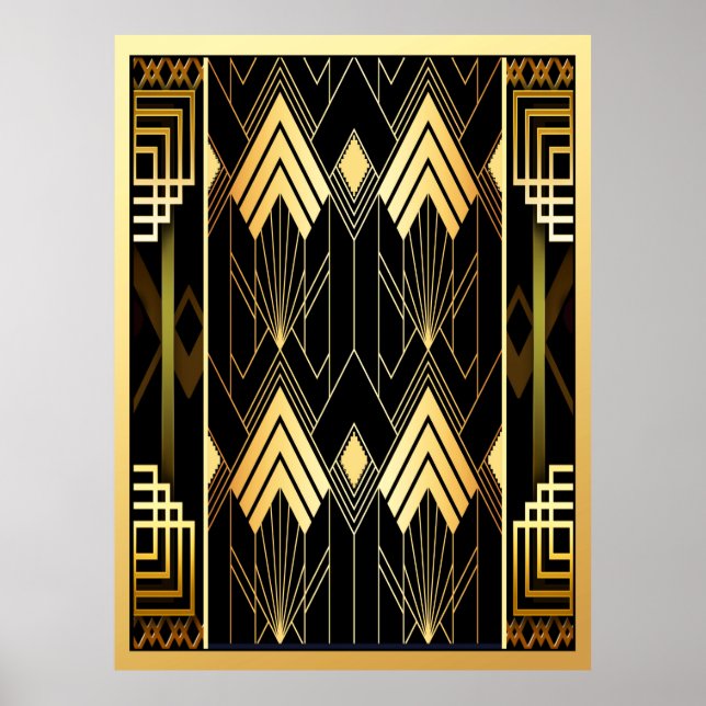 Póster Geométrico de estilo Art Deco (Frente)