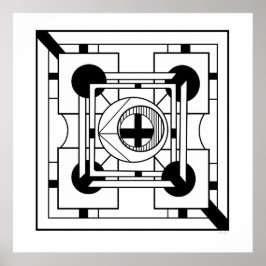 Póster Geométrico Minimalista monocromo abstracto geométr