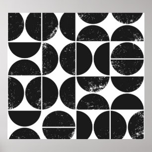 Póster geométrico minimalista: semicírculos escandinavos.