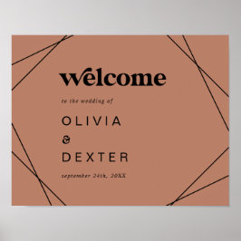 Póster Geométrico moderno | Bienvenida del Boda de cobre