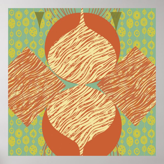 Póster Geométrico moderno de Mid Century (Frente)