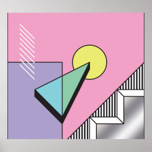 Póster Geométrico Postmoderno: Composición abstracta