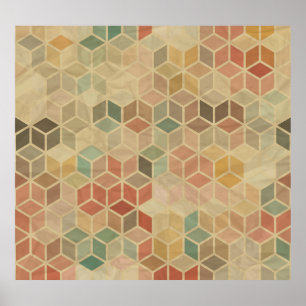 Póster Geométrico retro: diseño sin inconvenientes