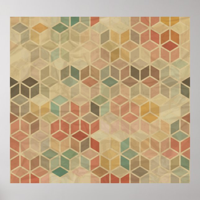 Póster Geométrico retro: diseño sin inconvenientes (Frente)