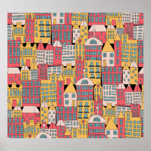 Póster Geométrico triangular: fondo abstracto colorido