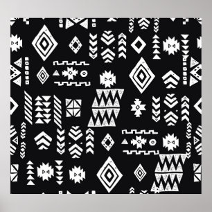 Póster Geométrico tribal: fondo elegante y sin costuras.