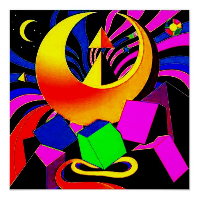 Póster Geometrika Psychedelika 1 (Anverso)