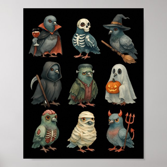 Póster Geon Bird Soky Witch Boo Zombie Halloween Boys &am (Frente)