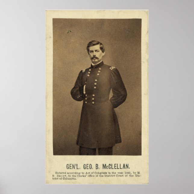 Póster George B McClellan, General de la Guerra Civil de  (Frente)